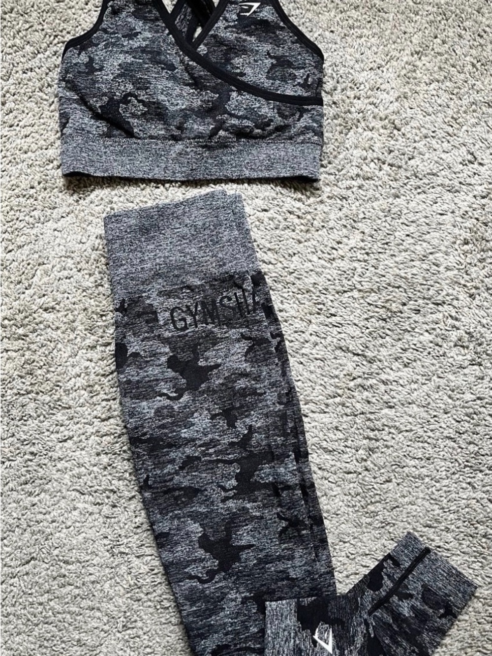 Gymshark Grey Camo Leggings - Women's Seamless Activewear
